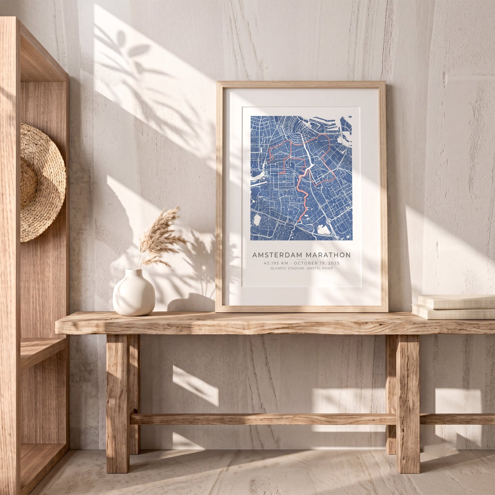 Personalized Amsterdam Marathon Course Map poster