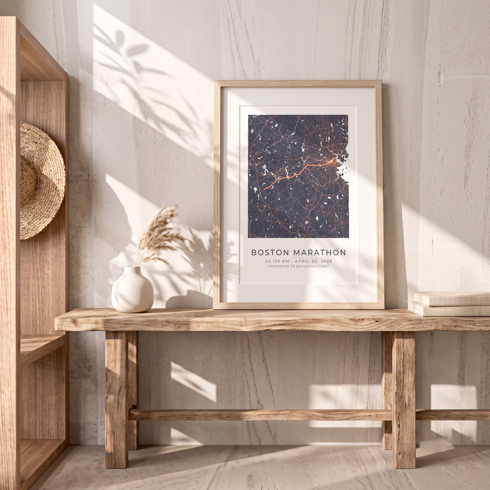Personalized Boston Marathon Course Map poster