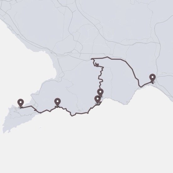 Custom Amalfi Coast road trip map poster