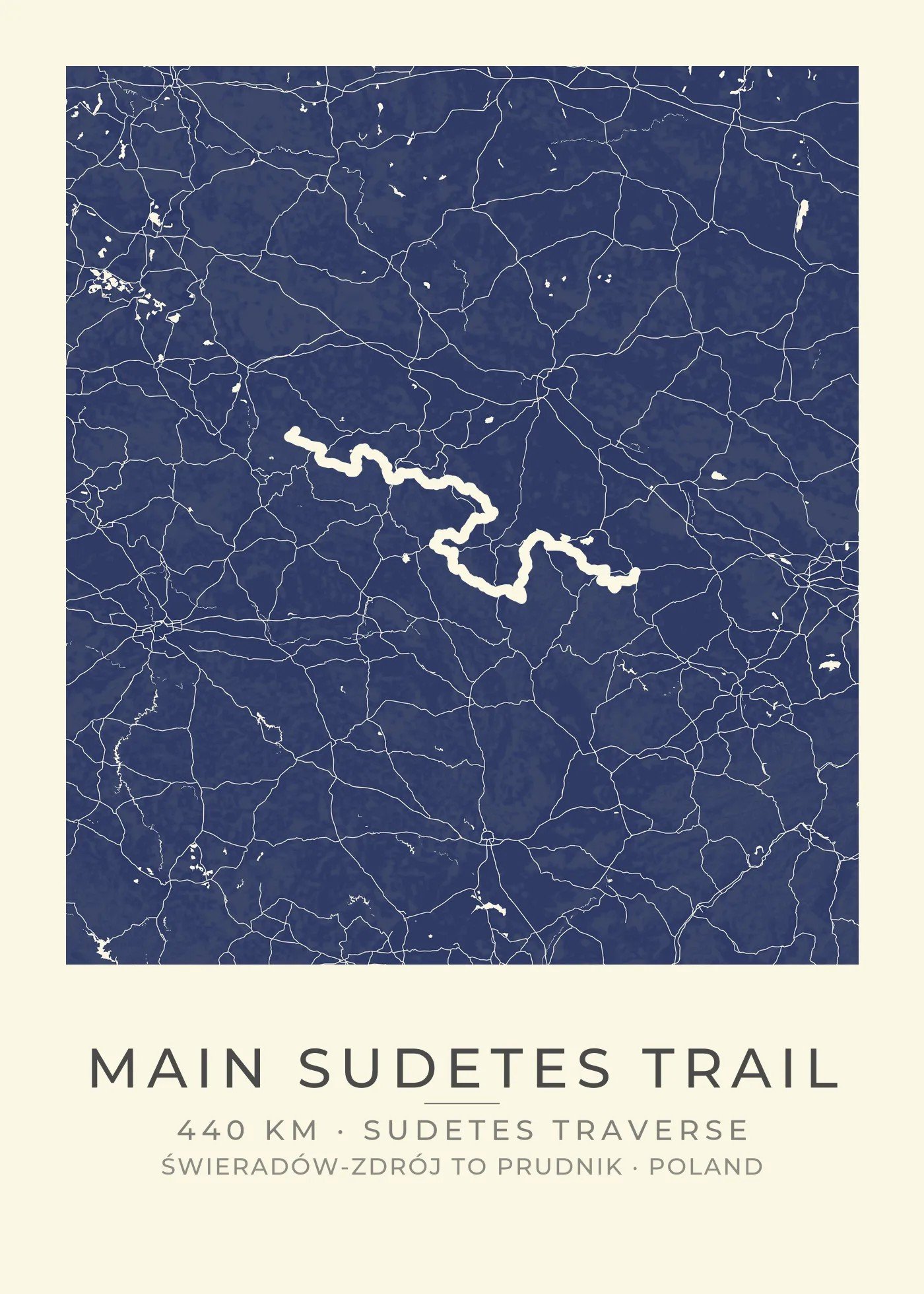 Personalized Main Sudetes Trail (GSS) Map poster