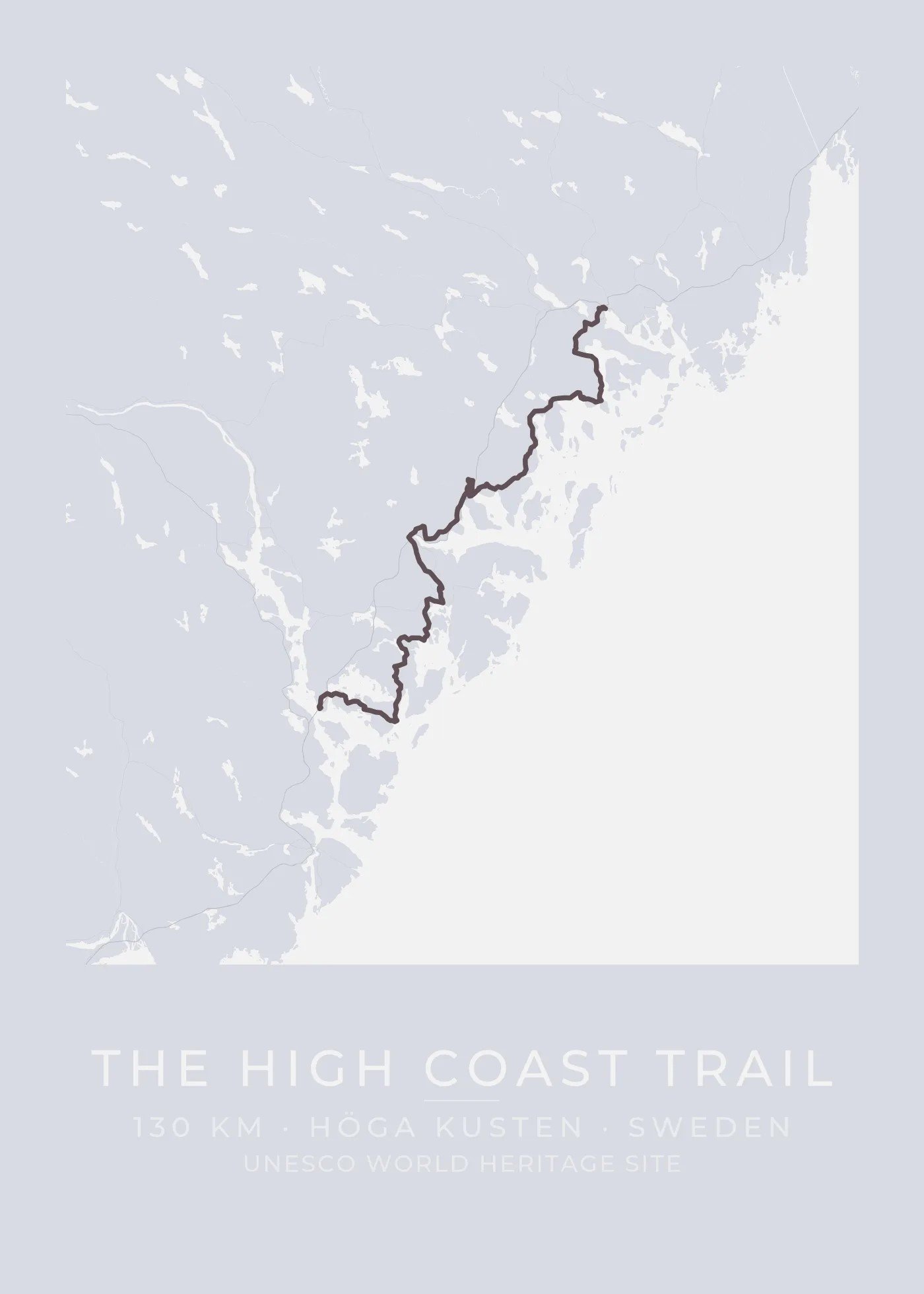 Personalized High Coast Trail (Höga Kustenleden) Map poster