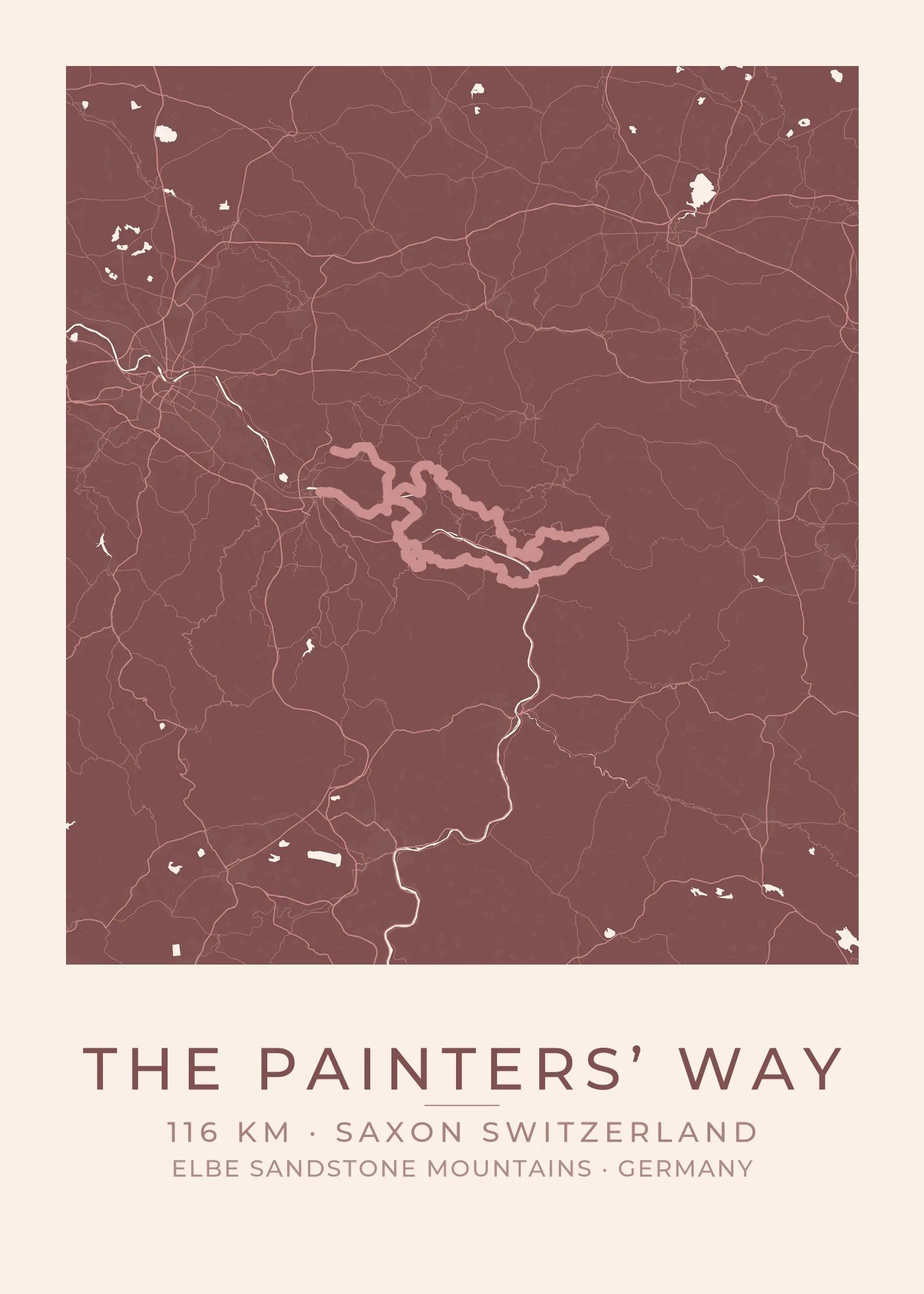 Personalized Malerweg Trail Map (Painters’ Way) poster