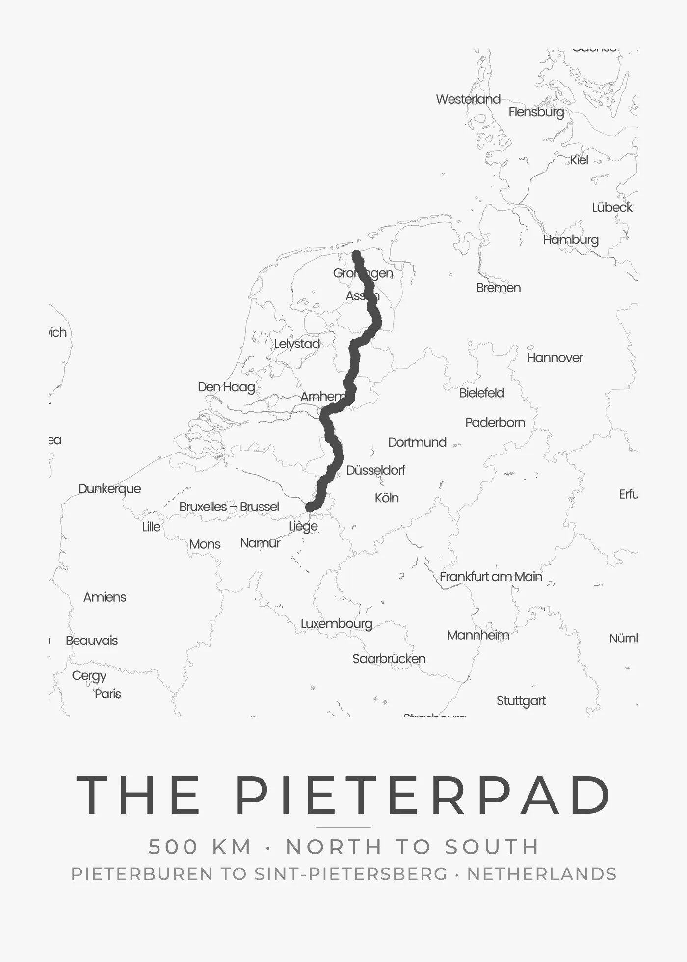 Personalized Het Pieterpad Route Map poster