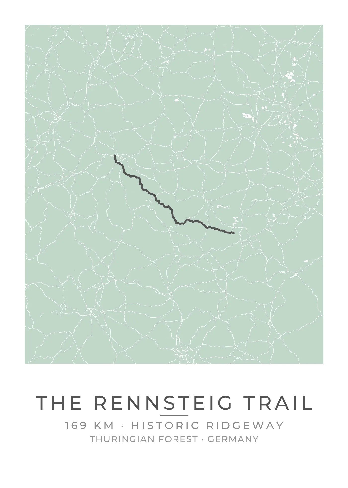Personalized Rennsteig Trail Map Poster poster