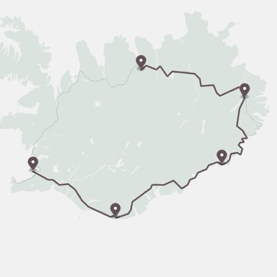 Custom Iceland Ring Road map poster