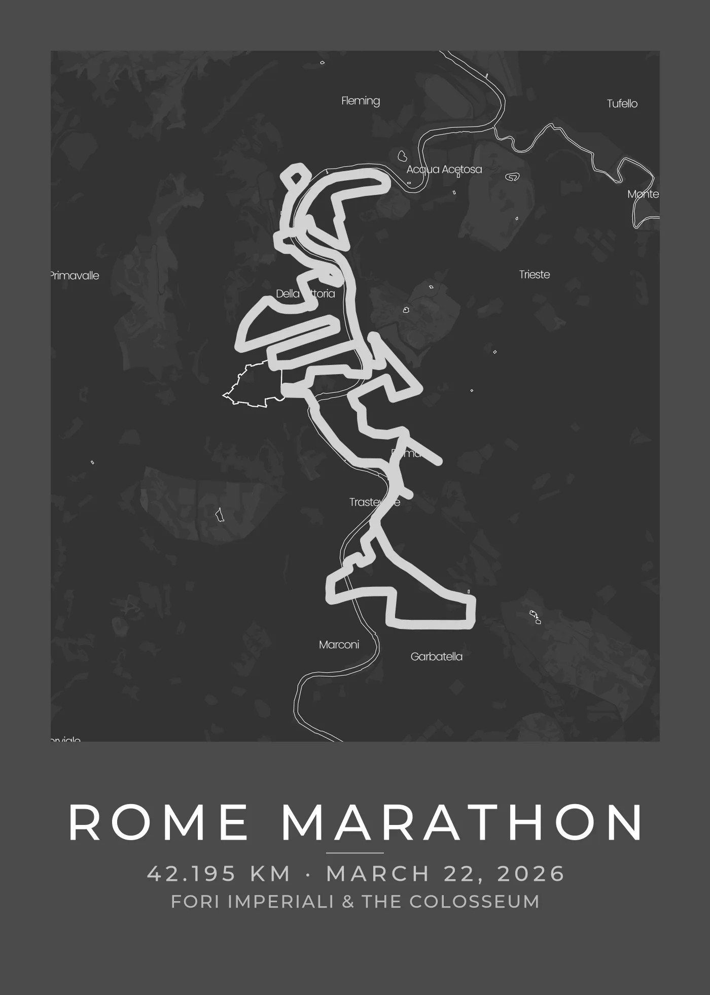 Affiche Marathon de Rome personnalisée