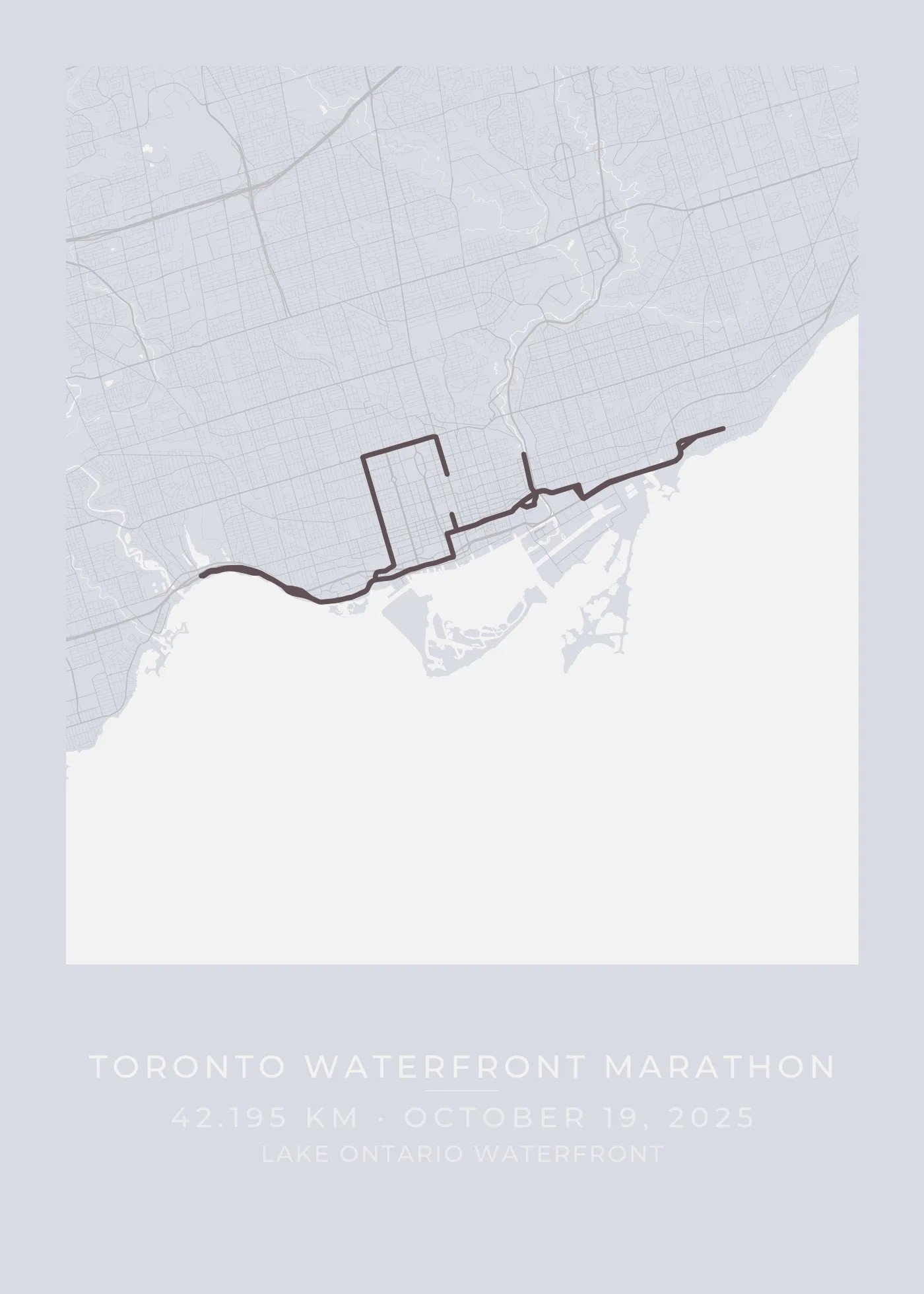 Personalized Toronto Waterfront Marathon Map poster