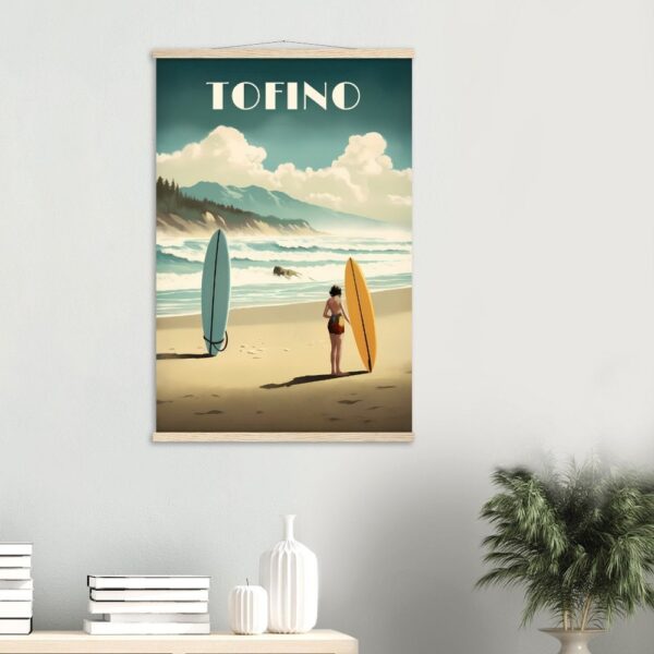 Print Tofino Surfer Poster British Columbia Poster Surf Pacific Coast Wall Decor Wild Waves Art Print Canada