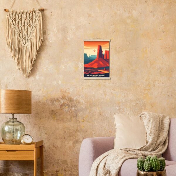 Print Monument Valley Poster Utah-Arizona Border Poster Drive Scenic Routes Wall Decor Red Desert Landscape Art Print USA