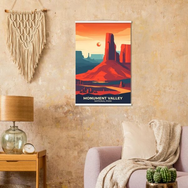 Print Monument Valley Poster Utah-Arizona Border Poster Drive Scenic Routes Wall Decor Red Desert Landscape Art Print USA