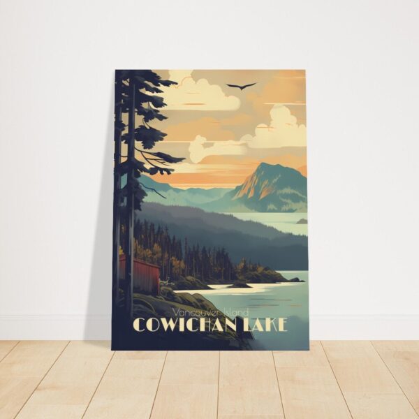 Print Cowichan Lake Poster British Columbia Poster Serene Waters Wall Decor Lakeside View Art Print Canada