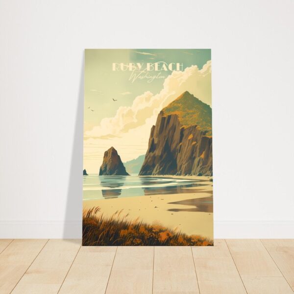 Ruby Beach Travel Poster | Pristine Pacific Coastline | Washington Home Decor | USA Nature Wall Art