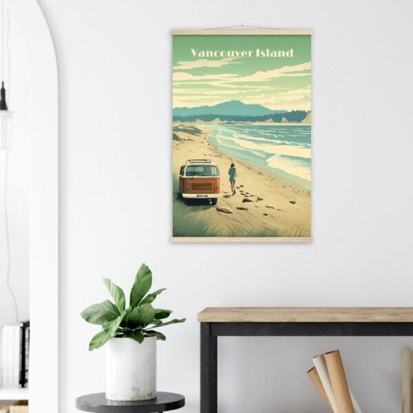 Print Vancouver Island Poster British Columbia Poster Van Adventure Wall Decor Sandy Beach Art Print Canada