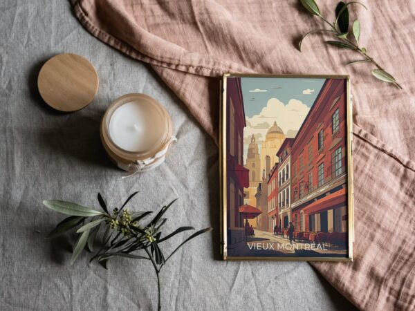 Print Vieux-Montreal Poster Quebec Stroll Historic Streets Quebec Poster Explore Old Port Dining Wall Decor Montréal Walks Art Print Canada