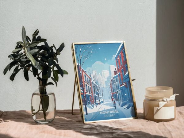 Print Plateau Mont-Royal Poster Quebec Montreal Poster Snowy Streets Wall Decor Winter Cityscape Art Print Canada Montréal