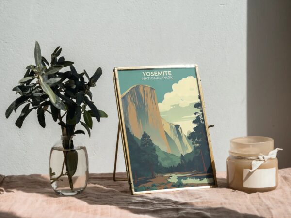 Print Yosemite National Park Poster California National Park California Poster Majestic Cliffs Wall Decor Valley Views Art Print USA