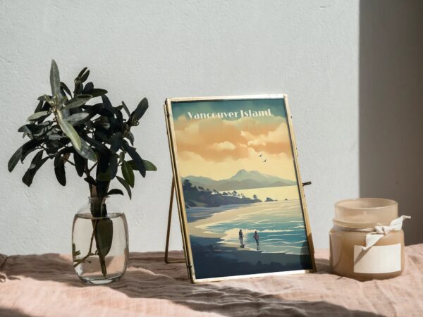 Print Tofino Surfer Poster British Columbia Poster Surf Pacific Coast Wall Decor Wild Waves Art Print Canada