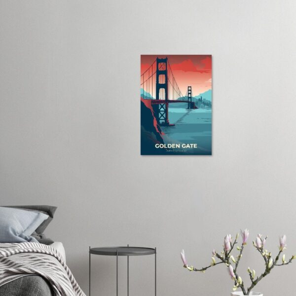 Print Golden Gate Bridge Poster California Iconic Landmark California Poster Bike Bay Views Wall Decor Sunset Spots Art Print USA