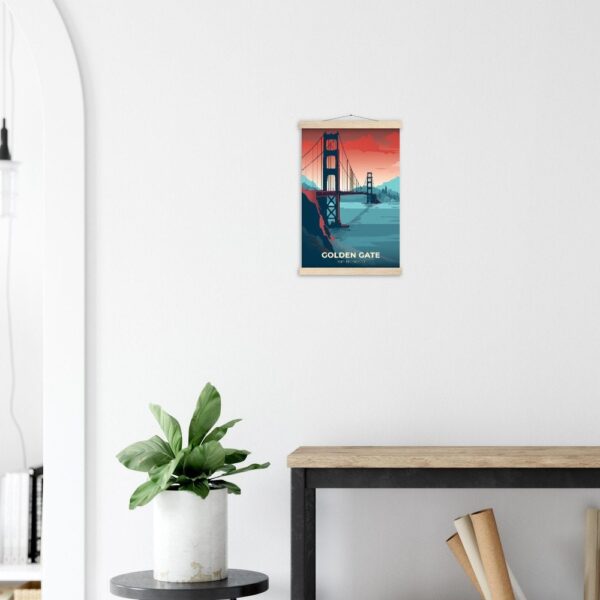 Print Golden Gate Bridge Poster California Iconic Landmark California Poster Bike Bay Views Wall Decor Sunset Spots Art Print USA