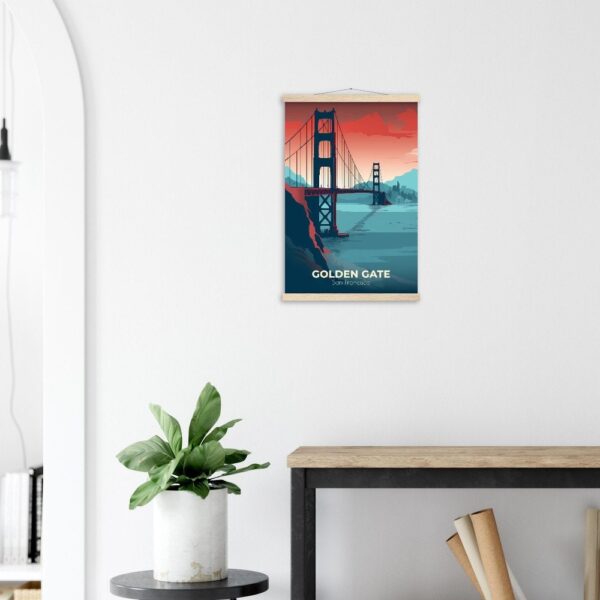 Print Golden Gate Bridge Poster California Iconic Landmark California Poster Bike Bay Views Wall Decor Sunset Spots Art Print USA