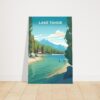 Print Lake Tahoe Poster California-Nevada Canoe Poster Ski Snowy Mountains Wall Decor Crystal Clear Water Art Print USA