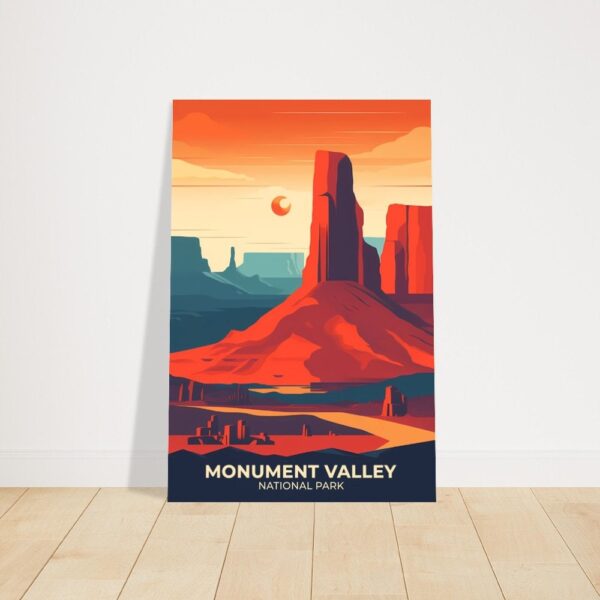 Print Monument Valley Poster Utah-Arizona Border Poster Drive Scenic Routes Wall Decor Red Desert Landscape Art Print USA