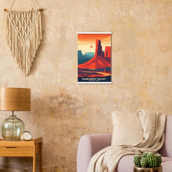 Print Monument Valley Poster Utah-Arizona Border Poster Drive Scenic Routes Wall Decor Red Desert Landscape Art Print USA