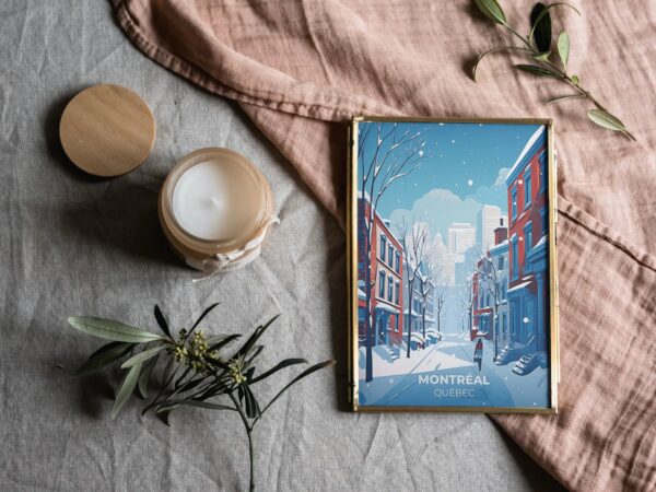 Print Plateau Mont-Royal Poster Quebec Montreal Poster Snowy Streets Wall Decor Winter Cityscape Art Print Canada Montréal