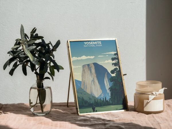 Print Yosemite National Park Poster California National Park California Poster Majestic Cliffs Wall Decor Valley Views Art Print USA