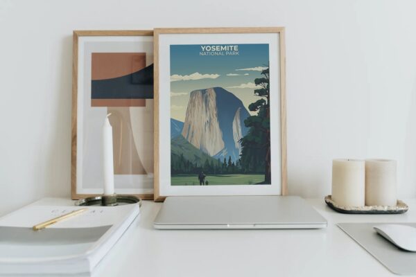 Print Yosemite National Park Poster California National Park California Poster Majestic Cliffs Wall Decor Valley Views Art Print USA