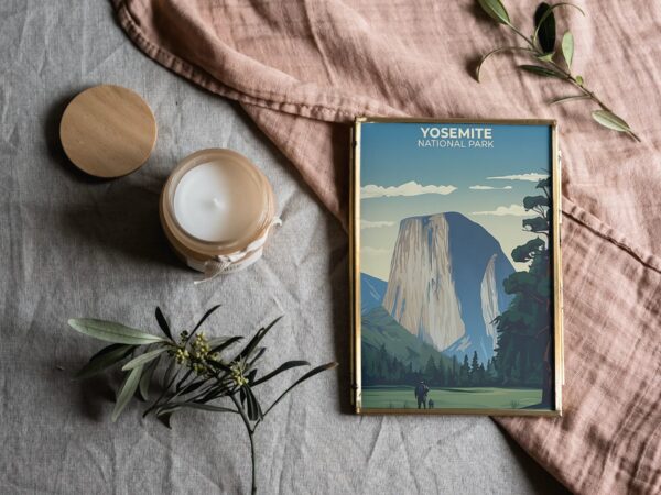 Print Yosemite National Park Poster California National Park California Poster Majestic Cliffs Wall Decor Valley Views Art Print USA