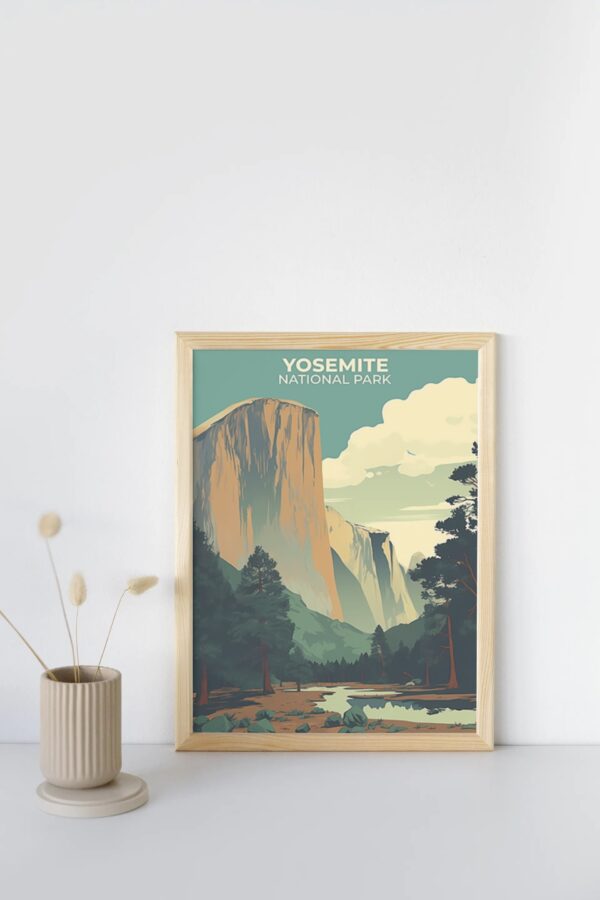 Print Yosemite National Park Poster California National Park California Poster Majestic Cliffs Wall Decor Valley Views Art Print USA