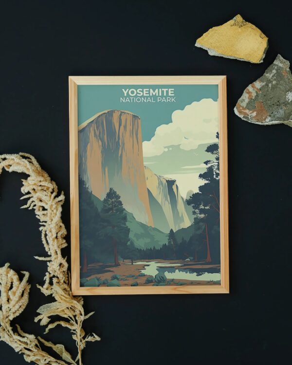 Print Yosemite National Park Poster California National Park California Poster Majestic Cliffs Wall Decor Valley Views Art Print USA