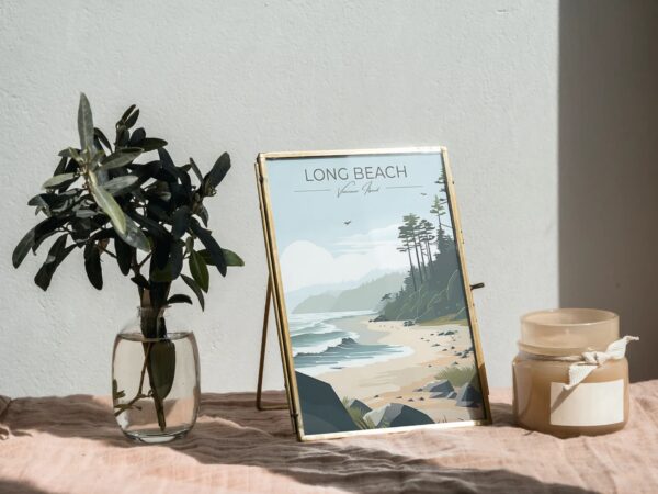 Print Long Beach Poster Tofino British Columbia Poster Surfing Waves Wall Decor Pacific Coast Art Print Canada