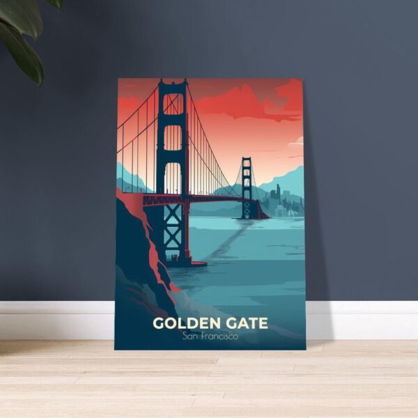 Print Golden Gate Bridge Poster California Iconic Landmark California Poster Bike Bay Views Wall Decor Sunset Spots Art Print USA