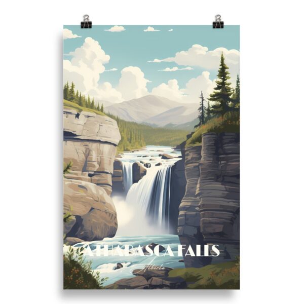 Print Athabasca Falls Poster Jasper National Park Alberta Poster Canadian Waterfall Print Alberta Wall Decor Jasper National Park Art Print