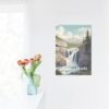 Print Athabasca Falls Poster Jasper National Park Alberta Poster Canadian Waterfall Print Alberta Wall Decor Jasper National Park Art Print