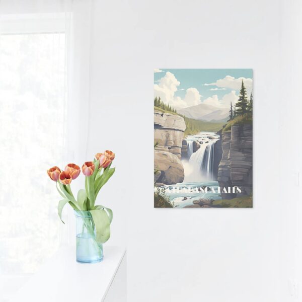 Print Athabasca Falls Poster Jasper National Park Alberta Poster Canadian Waterfall Print Alberta Wall Decor Jasper National Park Art Print
