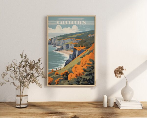 Print Cape Breton Poster Nova Scotia Cabot Trail Drive Nova Scotia Poster Explore Highlands Wall Decor Coastal Art Print Canada