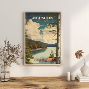 Print Algonquin Provincial Park Poster Ontario Lake Wall Decor Canadian Provincial Park Art Print Lake Park Home Decor