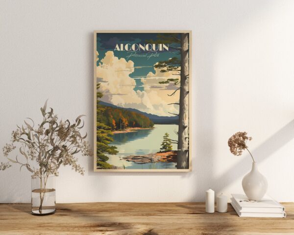 Print Algonquin Provincial Park Poster Ontario Lake Wall Decor Canadian Provincial Park Art Print Lake Park Home Decor