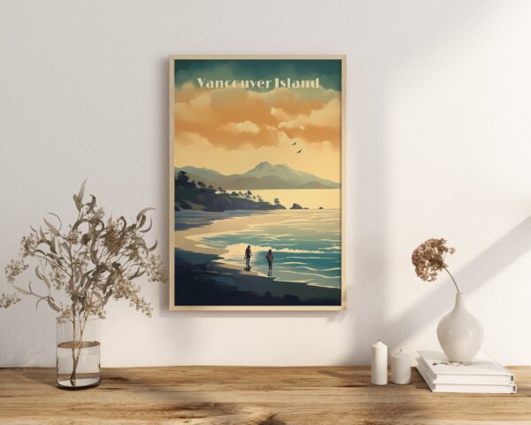 Print Tofino Surfer Poster British Columbia Poster Surf Pacific Coast Wall Decor Wild Waves Art Print Canada