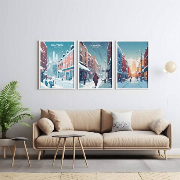 Print Plateau Mont-Royal Poster Quebec Montreal Poster Snowy Streets Wall Decor Winter Cityscape Art Print Canada Montréal