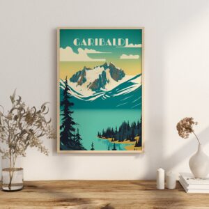 Print Garibaldi Lake Poster British Columbia Poster Hike Alpine Trails Wall Decor Serene Lakeside Camping Art Print Canada