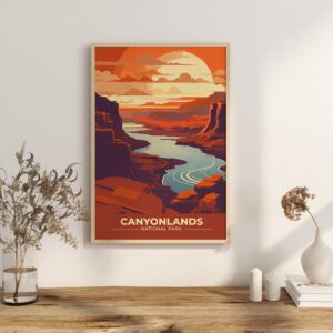 Print Canyonlands National Park Poster Utah National Park Utah Poster Hike Canyon Views Wall Decor Desert Landscape Art Print USA