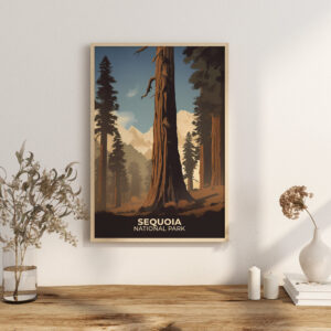 Print Sequoia National Park Poster California National Park California Poster Hike Giant Trees Wall Decor Forest Landscape Art Print USA