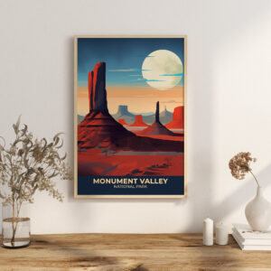 Monument Valley Travel Poster | Iconic Landmark Wall Art | Arizona-Utah Home Decor | Art Print USA