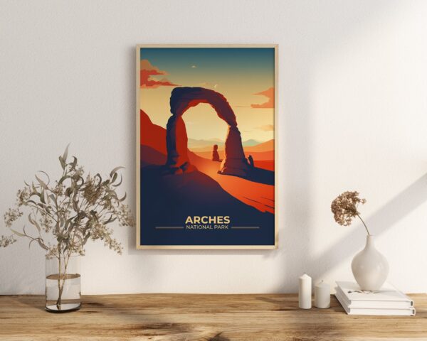 Print Arches National Park Poster Utah National Park Utah Poster Hike Delicate Arch Wall Decor Utah Landscape Art Print USA