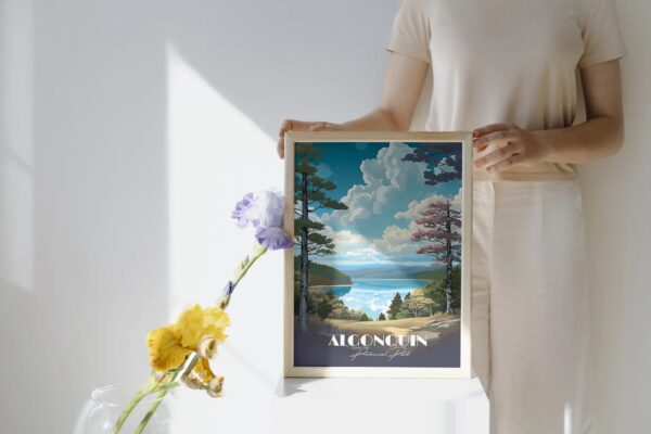 Print Algonquin Provincial Park Poster Ontario Lake Wall Decor Canadian Provincial Park Art Print Lake Park