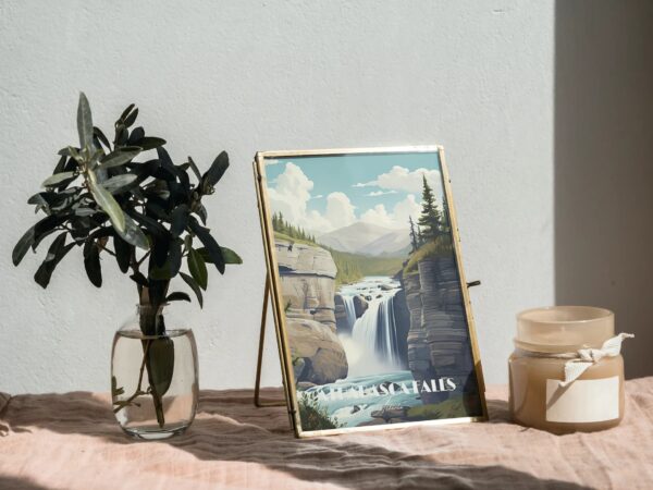 Print Athabasca Falls Poster Jasper National Park Alberta Poster Canadian Waterfall Print Alberta Wall Decor Jasper National Park Art Print